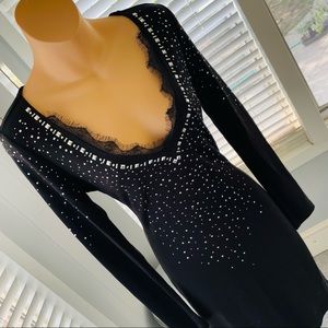 VENUS sexy black with SILVER studded detail! LIKE NEW!